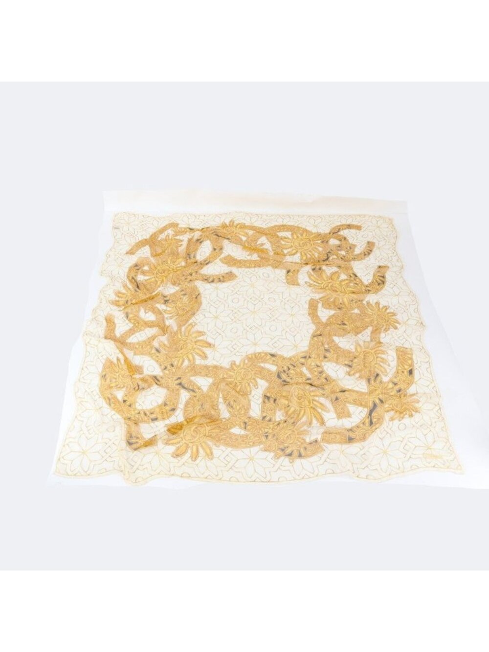 Chanel Silk 100% CC Logo Pattern Scarf